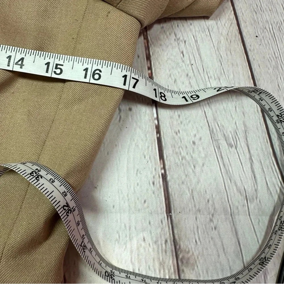 gianni bini blazer jacket sz 4 neutral khaki ruched sleeve preppy office - Picture 8 of 9